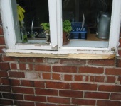 Unusable Window Timber Removed by P & AS Hayselden Decorators Barnsley